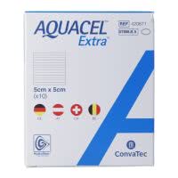 Aquacel Extra Hydrofiber Verband - 10 Stk. à 5cm x 5cm