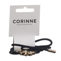Corinne Haargummi Hair Tie Metal Details black - 3 Stk.
