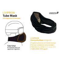 Livipro Tube Mask - Schal mit integriertem Filter waschbar SCHWARZ 