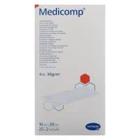 Medicomp Vlieskompressen 4 lagig, 10x20cm steril - 25x2 Stk.