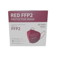 Kangcheng FFP2 Masken Grippe/Covid AtemSchutz EU-zertifiziert - Dunkelrot - 20 Stk.