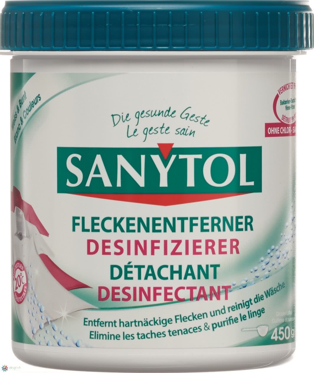 Sanytol Détachant Désinfectant Elimine les Taches & Purifie le Linge Format  450g 
