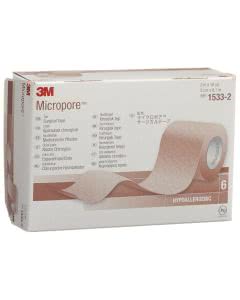 3M  Micropore weiss ohne Abroller - 5.0cm x 9.14m - 6 Stk.