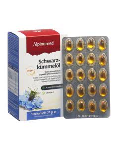 Alpinamed Schwarzkümmeloel-Kapseln 400mg - mit 10mg Vitamin E - 100 Stk.