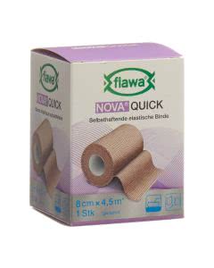 Flawa Nova Quick selbsthaftende elastische Binde hautfarbig - 8cm x 4.5m