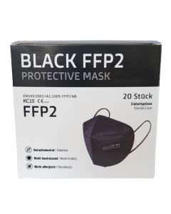 Osiris FFP2 Masken Grippe/Covid AtemSchutz EU-zertifiziert - SCHWARZ - 20 Stk.