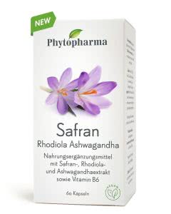 Phytopharma Safran Rhodiola Ashwagandha Kapseln - 60 Stk.