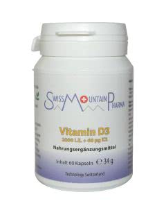 Swiss Mountain Pharma Vitamin D3 + K2 - 60 Kaps.