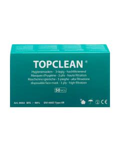 Topclean Hygiene-Masken 3-lagig Typ IIR blau - 50 Stk.