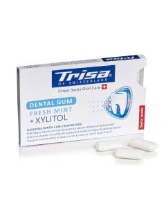 Trisa Dental Gum Fresh mint Xylit Kaugummi - 12 Stk.