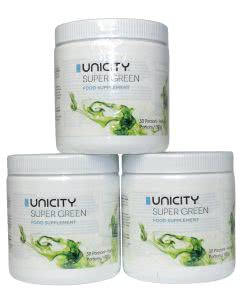 Set: Unicity Super Green (mit Chlorophyll) - Pulver - 3x30 Portionen für 3 Monate - 3 x 90gr.