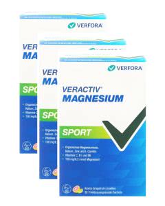 Spar-Pack: Veractiv Magnesium Sport 150mg - Pulver zum Auflösen - 3x30 Stk.